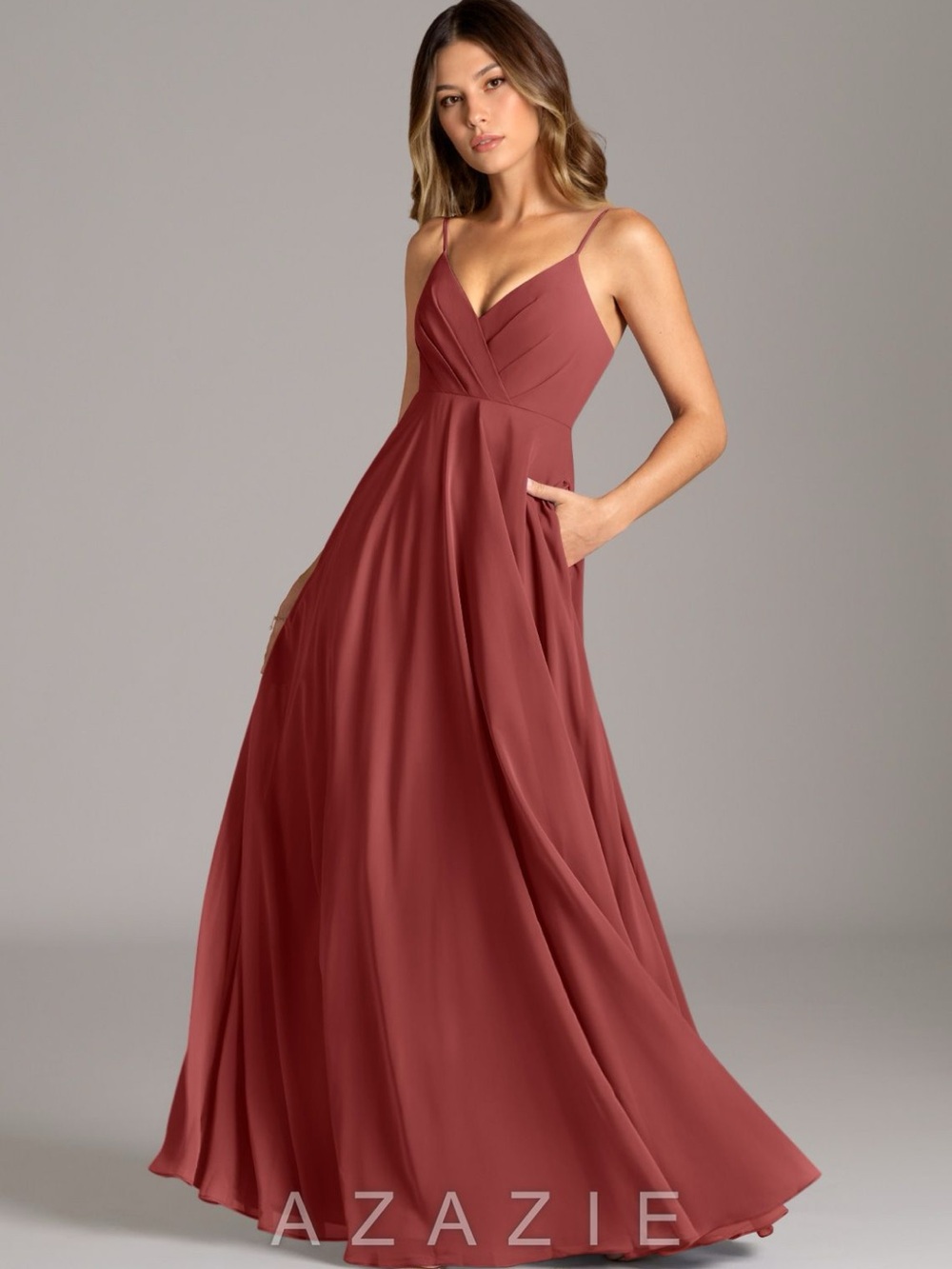 Azazie Amani Bridesmaid Dress – A14 – Terracotta